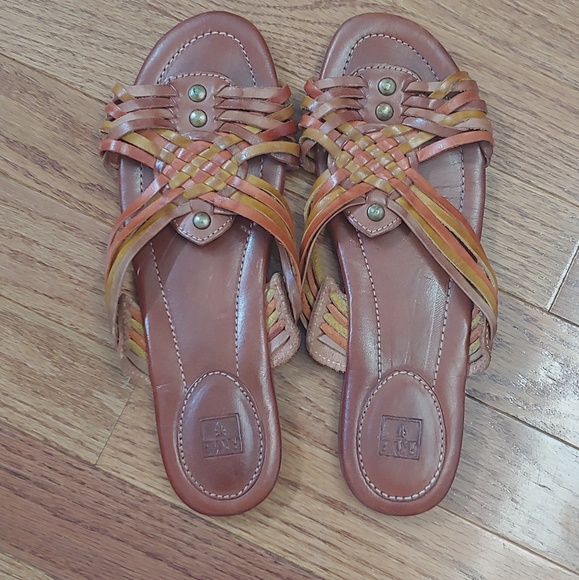 FINAL! 🚨Frye leather flat sandals womens 8 1/2 B - Picture 2 of 8